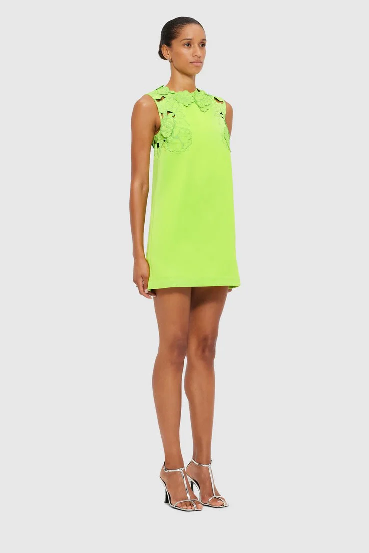 Leo Lin Blair Appliqué Mini Dress - Lime - Image 2