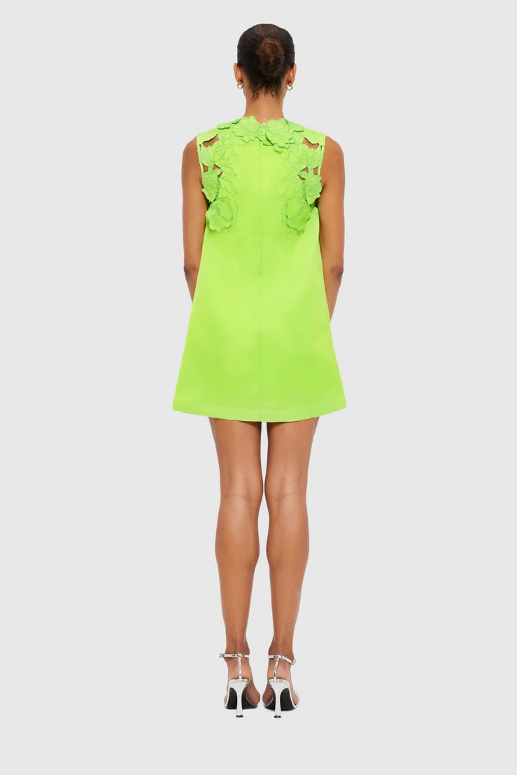 Leo Lin Blair Appliqué Mini Dress - Lime - Image 3