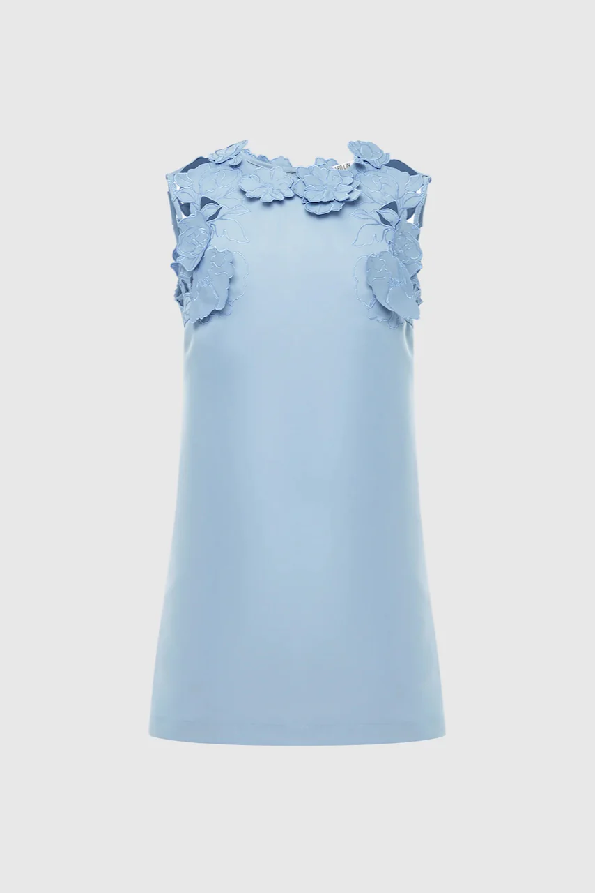 Leo Lin Blair Appliqué Mini Dress - Powder Blue - Image 3