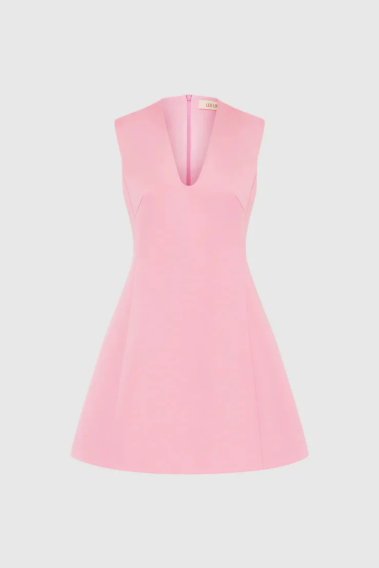 Leo Lin Briana V Neck Mini Dress - Flamingo - Image 4