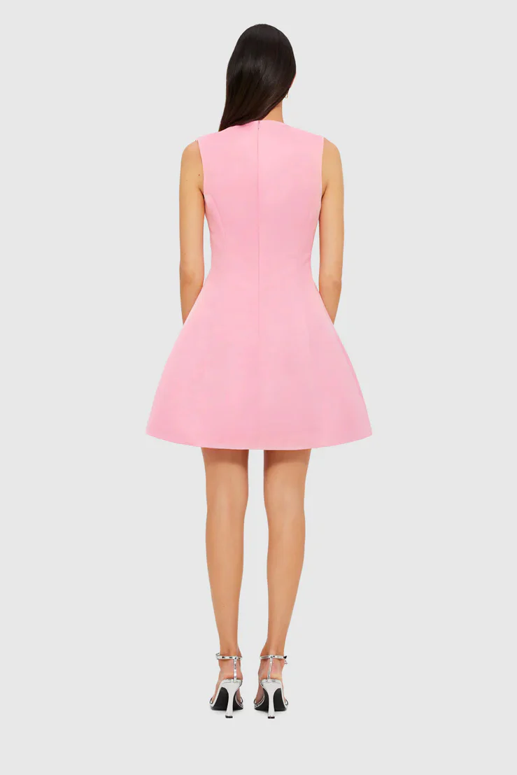 Leo Lin Briana V Neck Mini Dress - Flamingo - Image 5