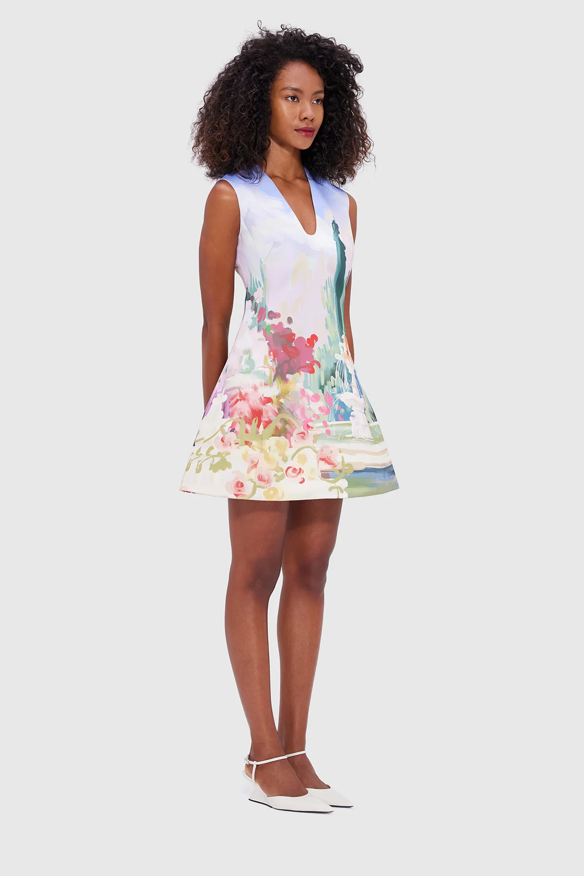 Leo Lin Briana V Neck Mini Dress - Jardin Print - Image 4