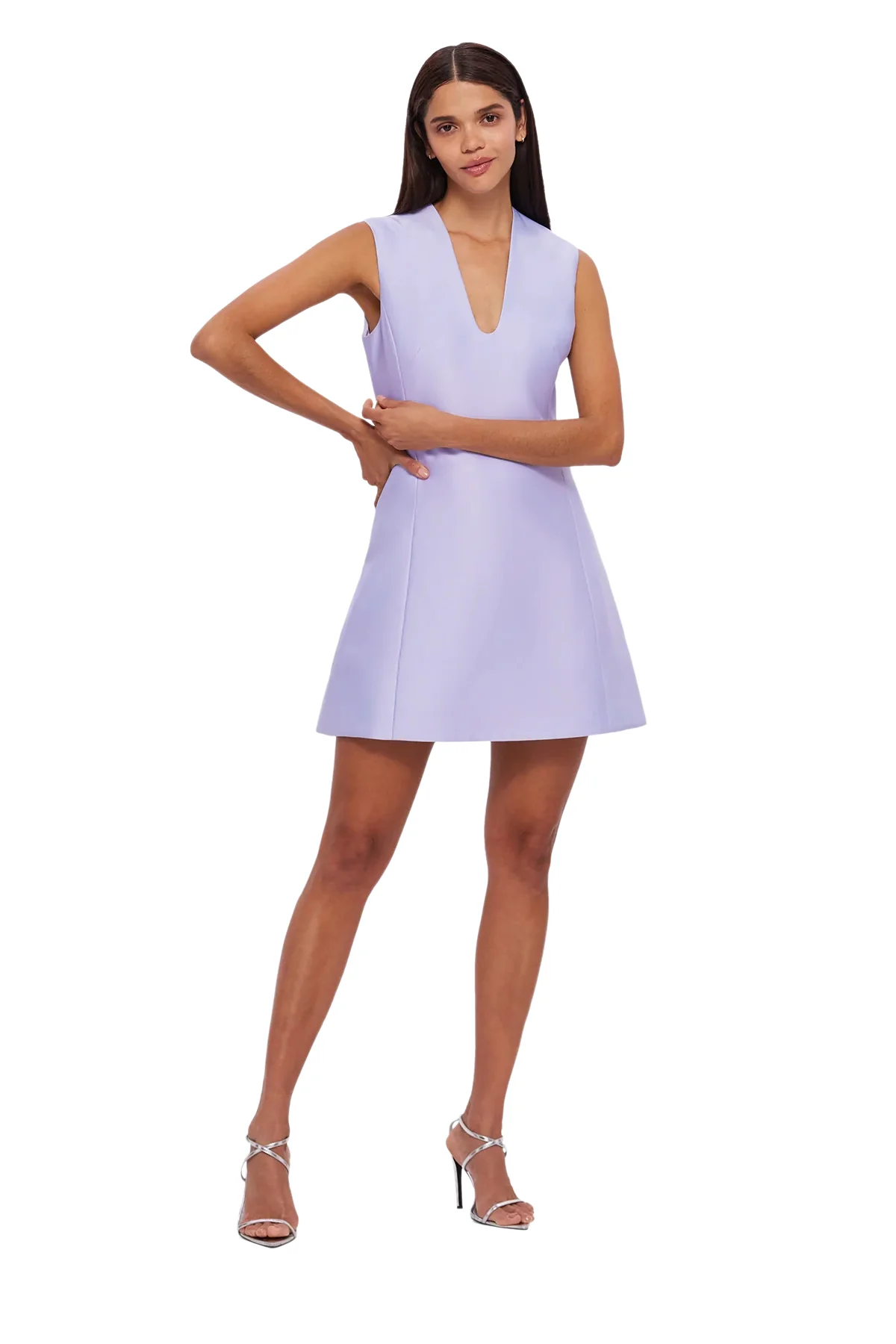 Leo Lin Briana V Neck Mini Dress - Lilac - Image 4