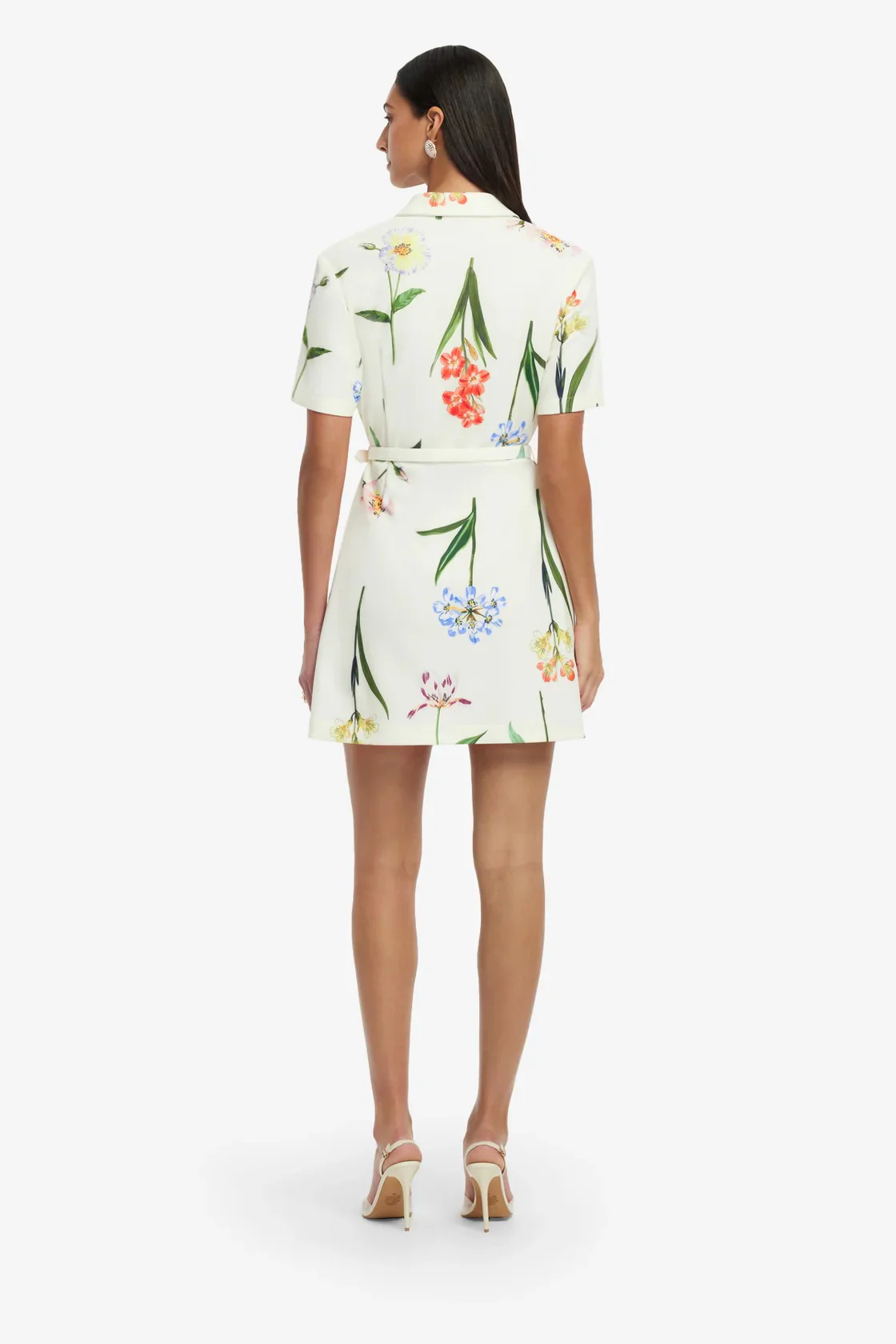 Leo Lin Brigitte Mini Dress - Botanical Print in Snow - Image 5