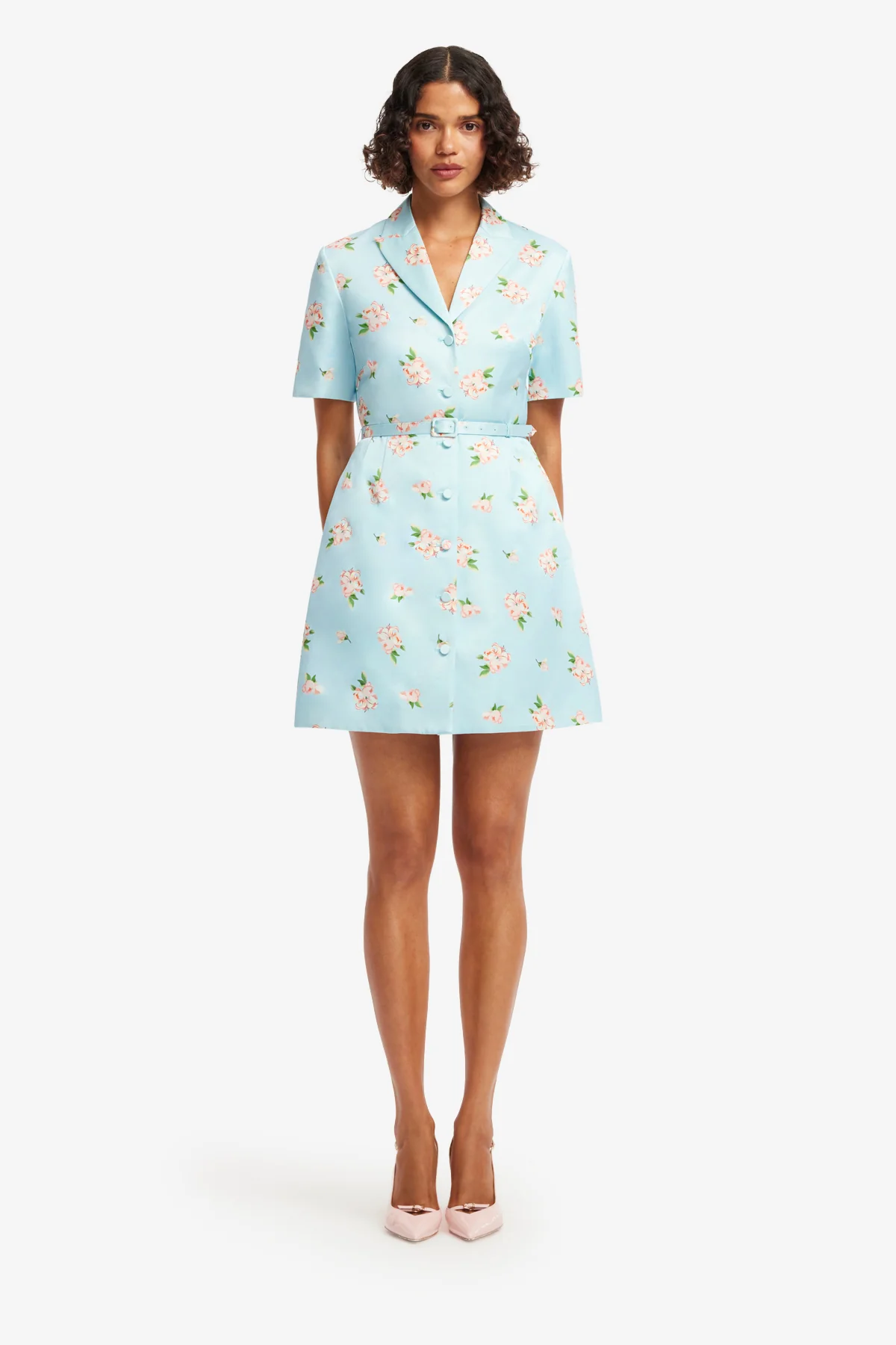Leo Lin Brigitte Mini Dress - Tulip Print in Blue