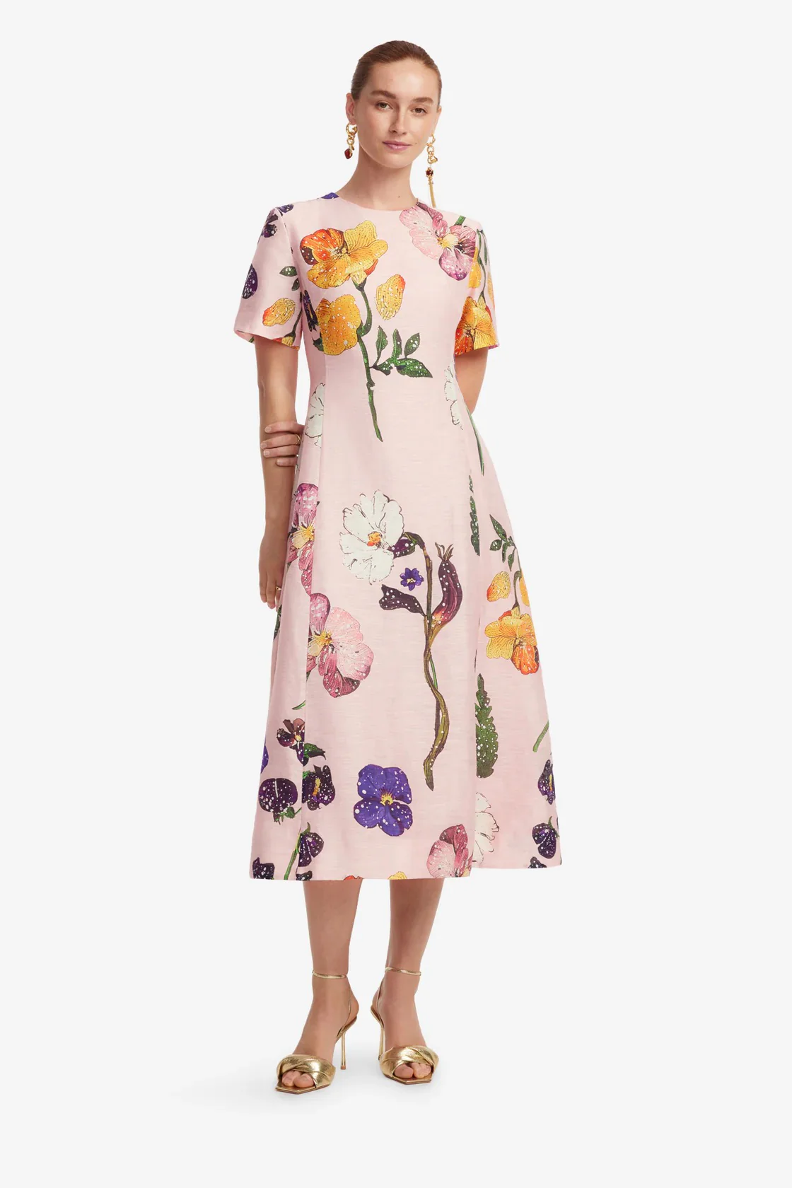 Leo Lin Caroline Short Sleeve Midi Dress - Wildbloom - Image 2