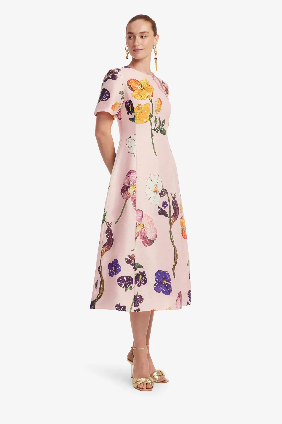 Leo Lin Caroline Short Sleeve Midi Dress - Wildbloom - Image 3