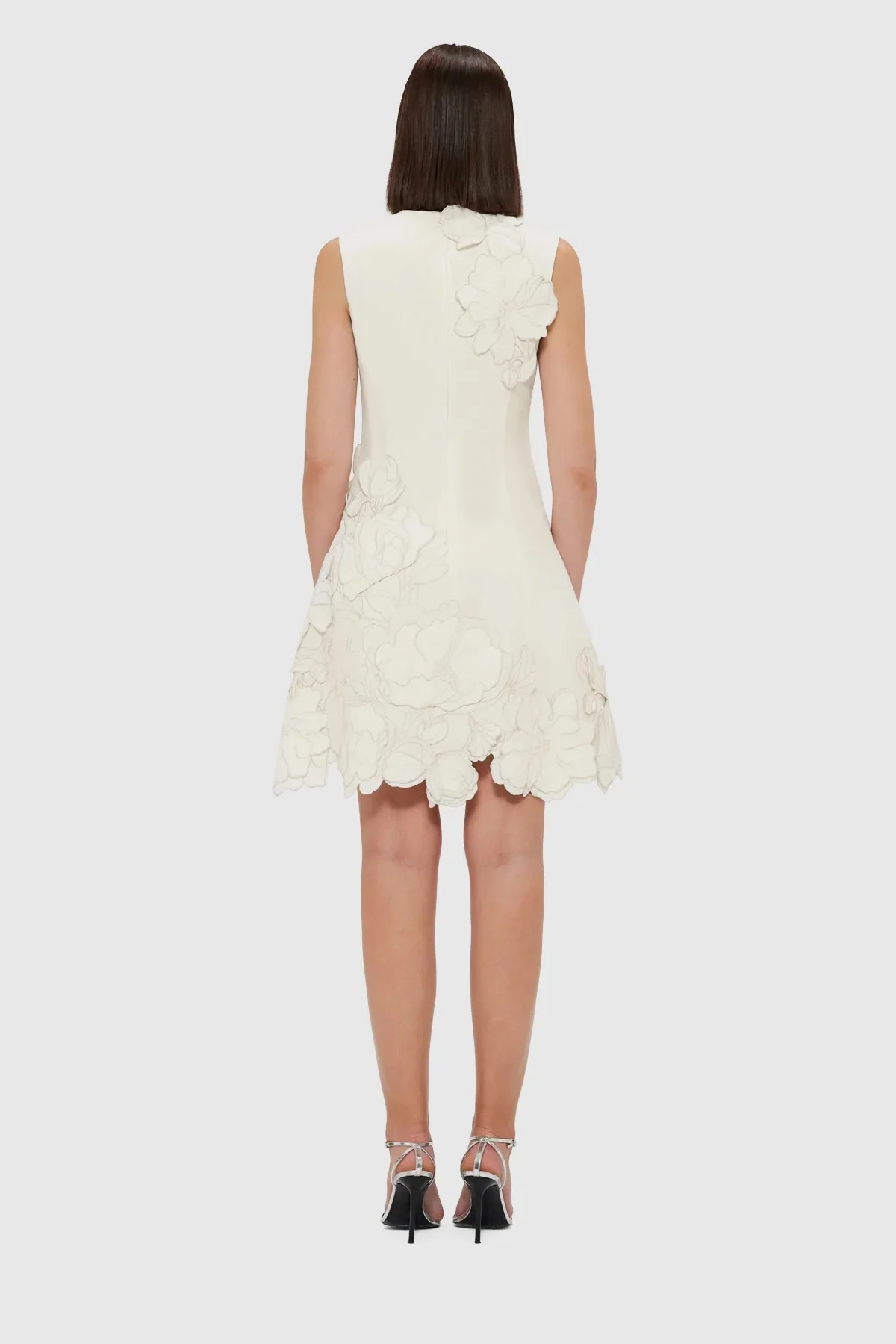 Leo Lin Chloe Appliqué Sleeveless Mini Dress - Vanilla - Image 4