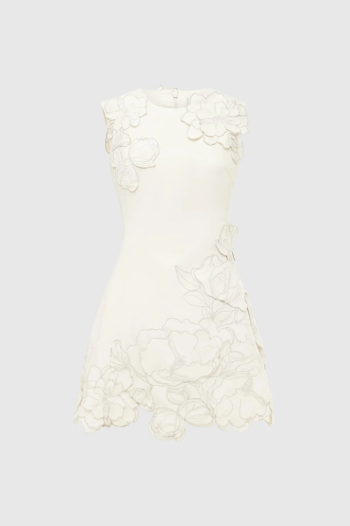 Leo Lin Chloe Appliqué Sleeveless Mini Dress - Vanilla - Image 6