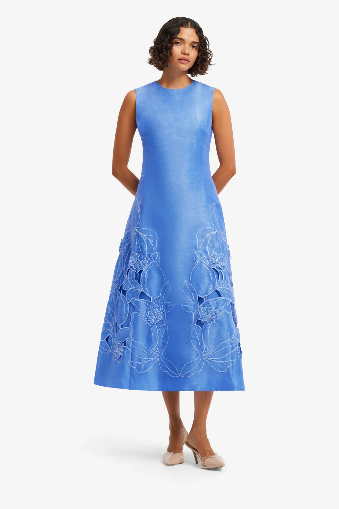 Leo Lin Cleo Appliqué Sleeveless Midi Dress - Azure - Image 2