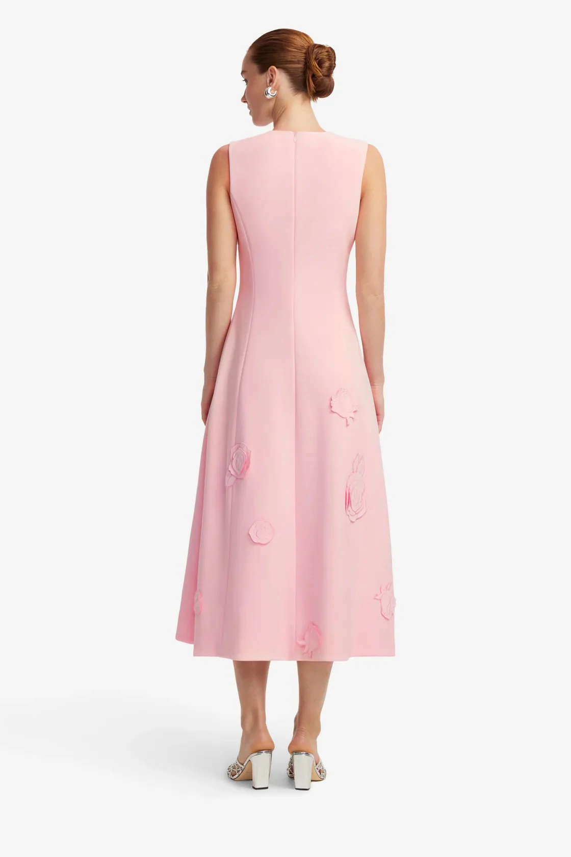 Leo Lin Cleo Appliqué Sleeveless Midi Dress - Blush Pink - Image 4