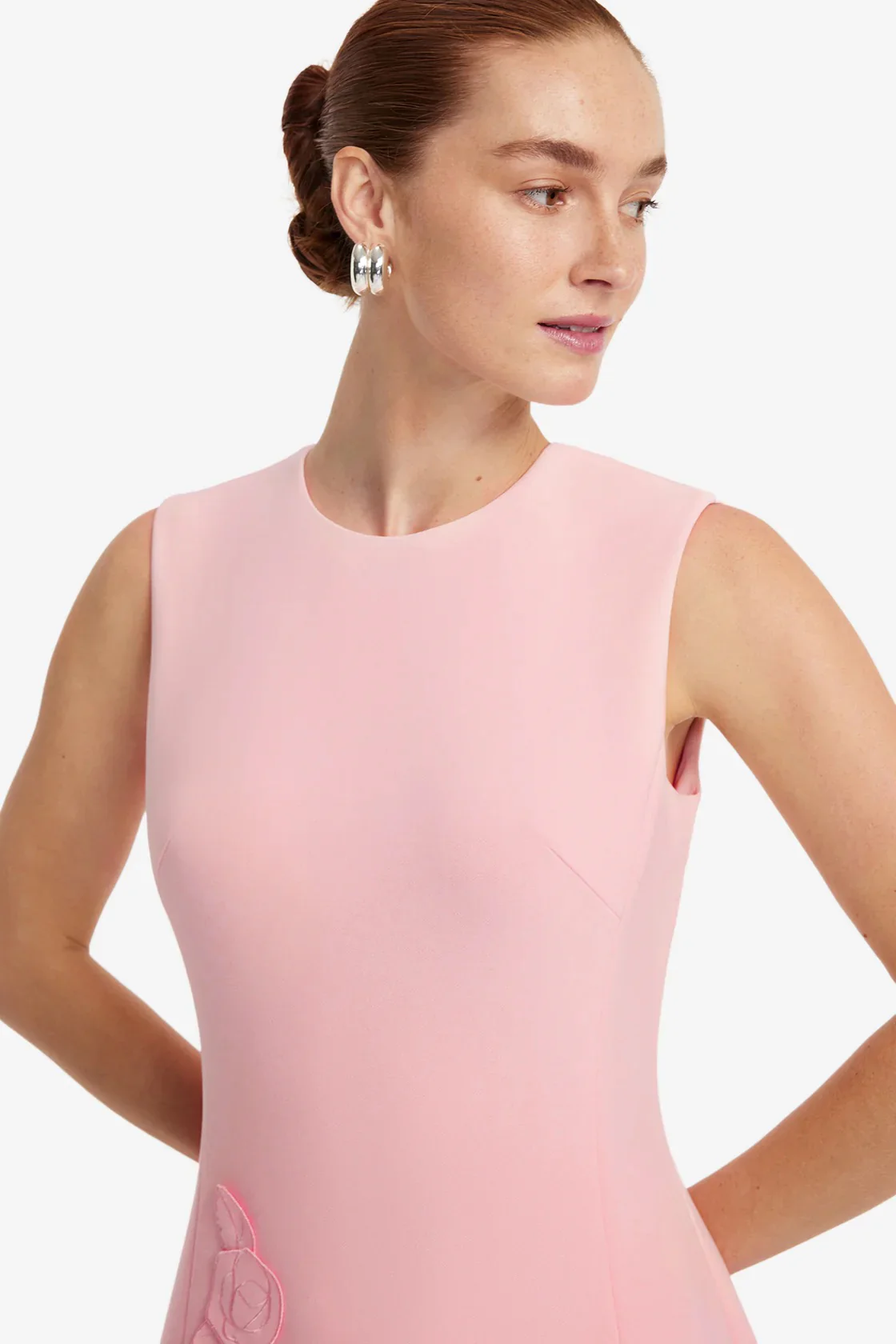 Leo Lin Cleo Appliqué Sleeveless Midi Dress - Blush Pink - Image 5