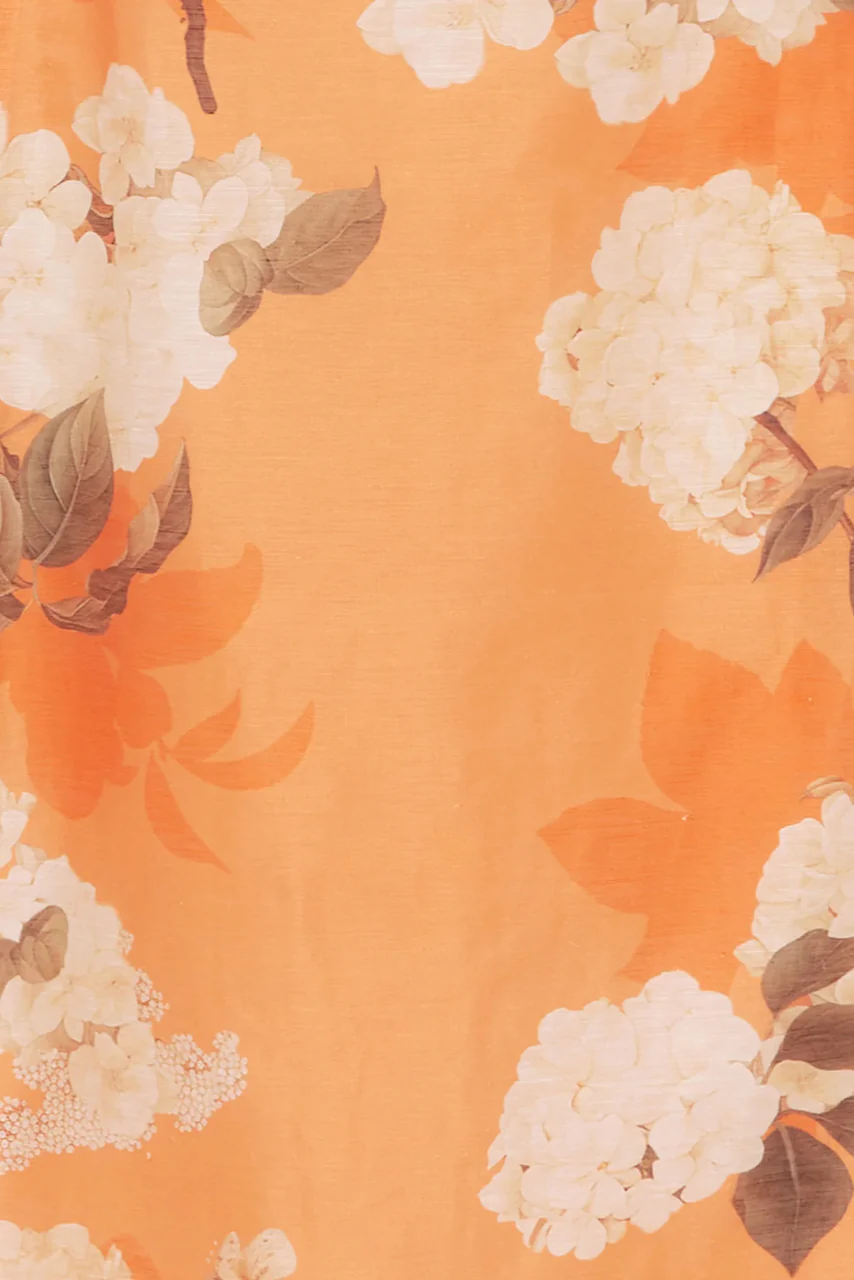 Leo Lin Cleo Sleeveless Midi Dress - Hydrangea Print in Tangerine - Image 7