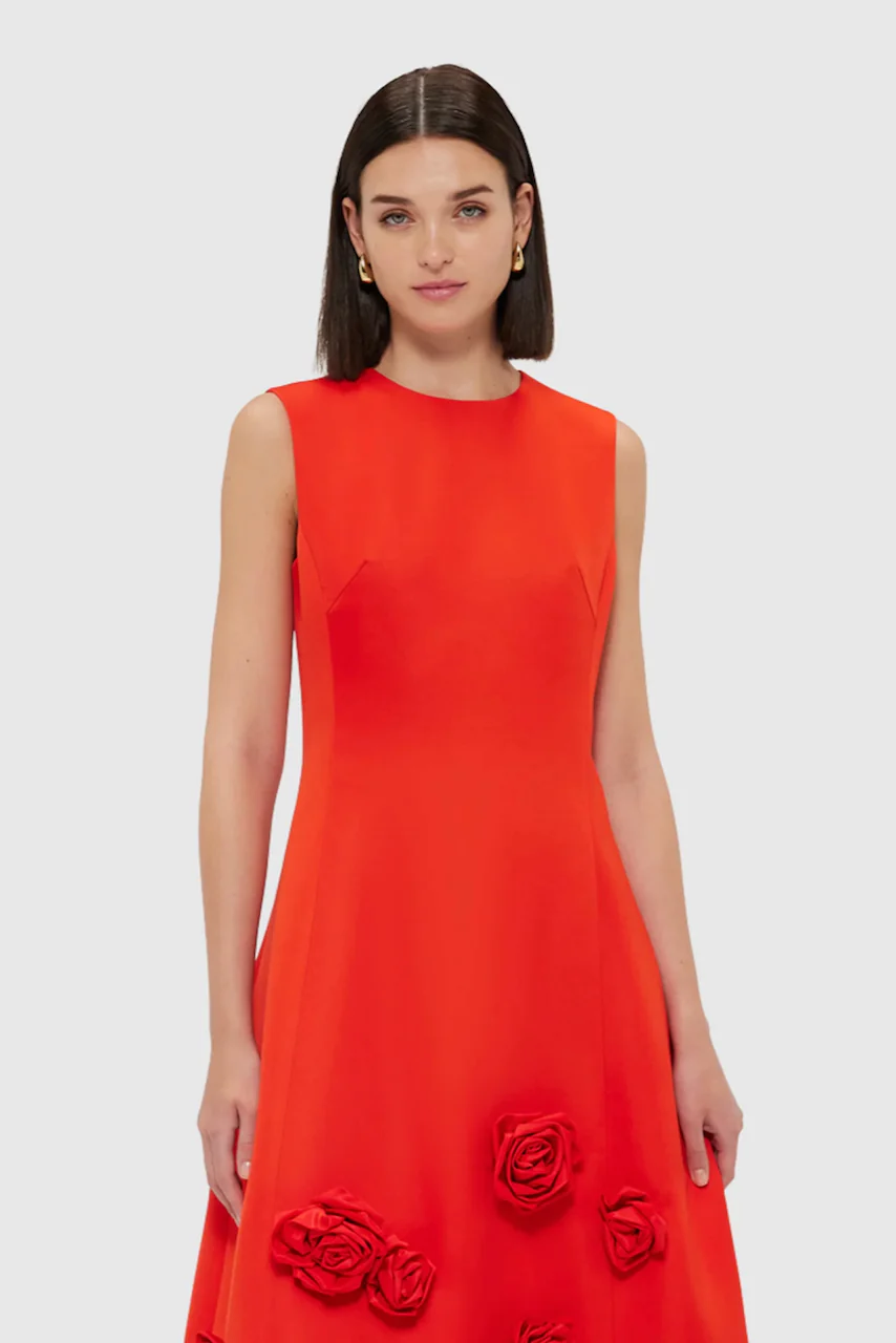 Leo Lin Cleo Sleeveless Midi Dress - Scarlet - Image 2