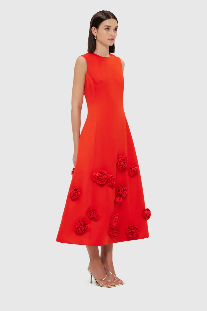 Leo Lin Cleo Sleeveless Midi Dress - Scarlet - Image 3