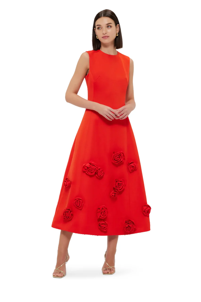 Leo Lin Cleo Sleeveless Midi Dress - Scarlet - Image 6