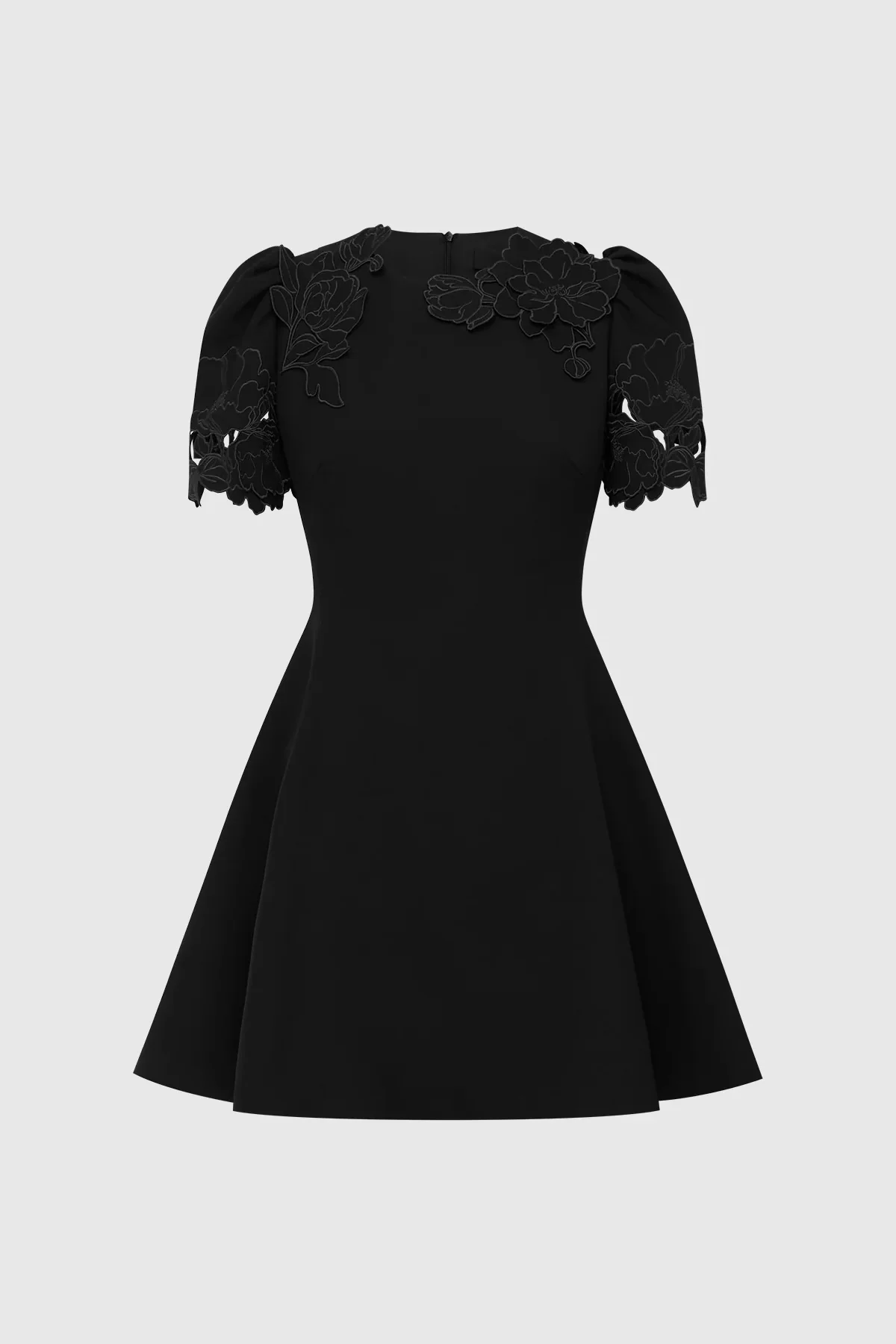 Leo Lin Elyse Appliqué Short Sleeve Mini Dress - Ebony - Image 7