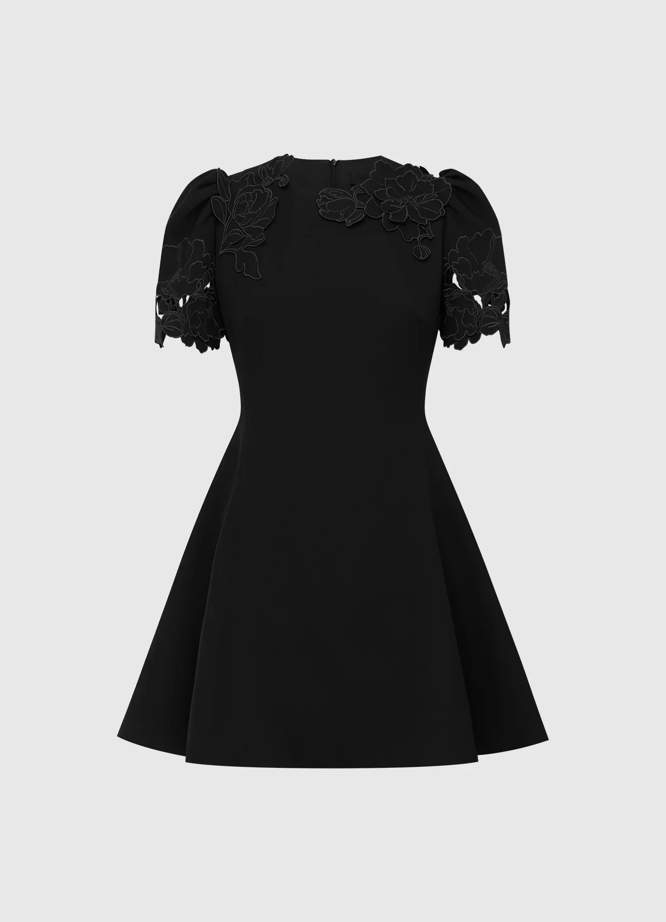 Leo Lin Elyse Appliqué Short Sleeve Mini Dress - Ebony - Image 8