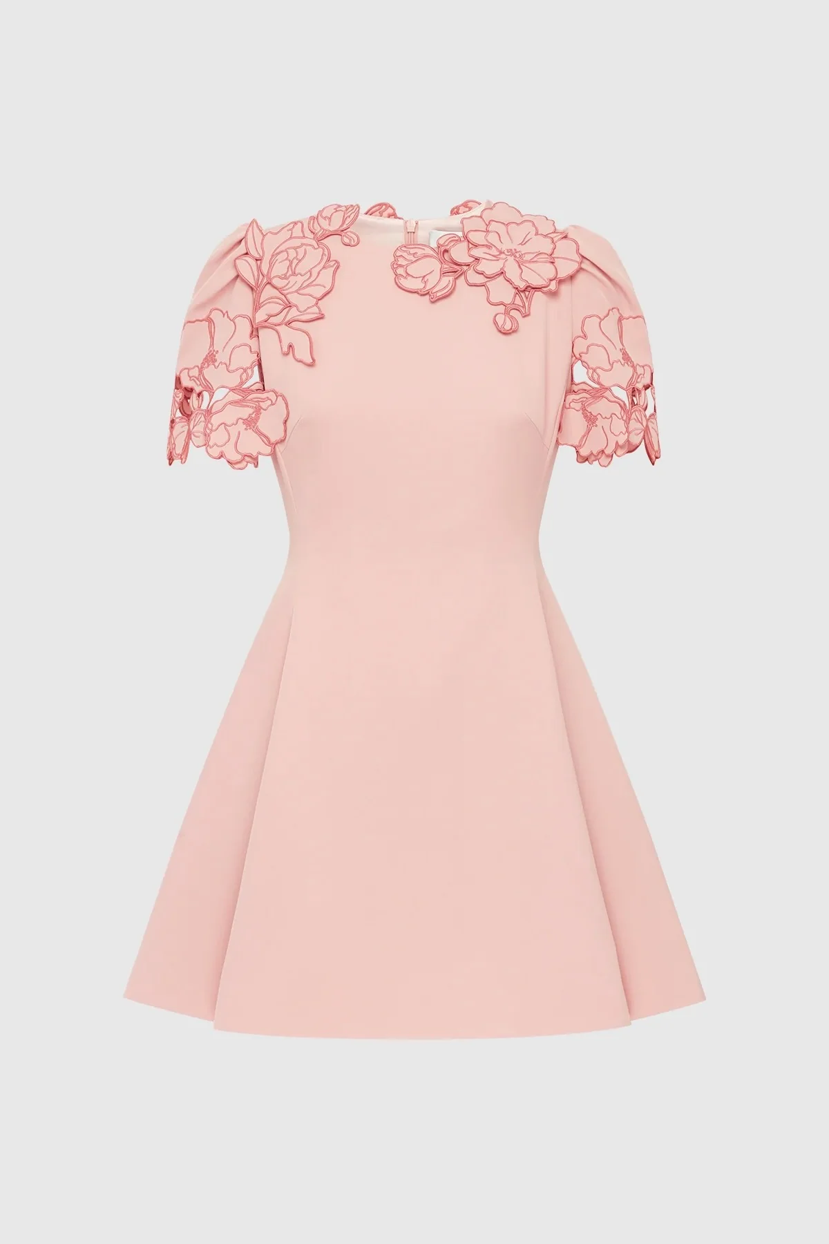 Leo Lin Elyse Appliqué Short Sleeve Mini Dress - Light Pink - Image 5