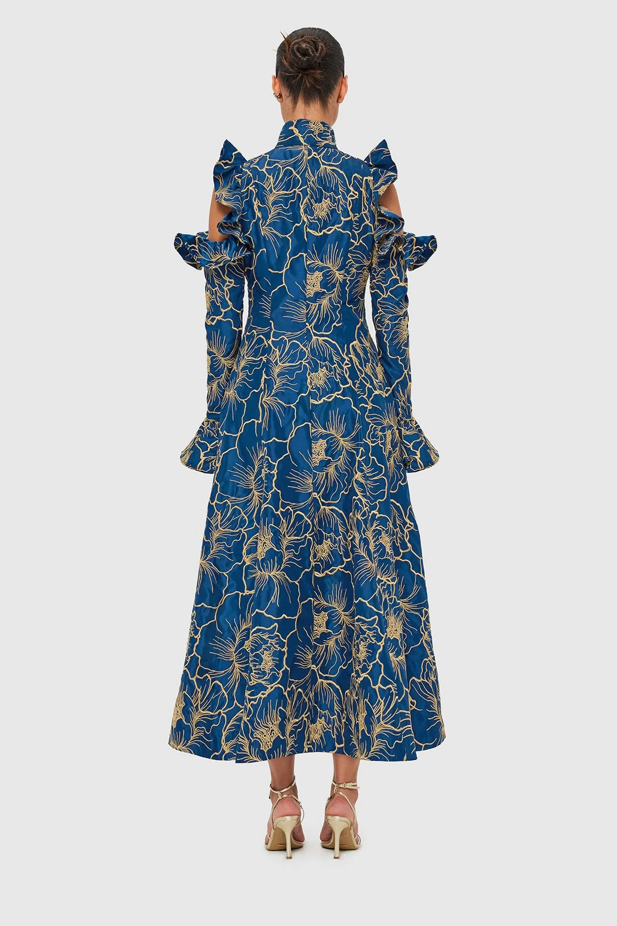 Leo Lin Ezra Midi Dress - Marine Blue - Image 3