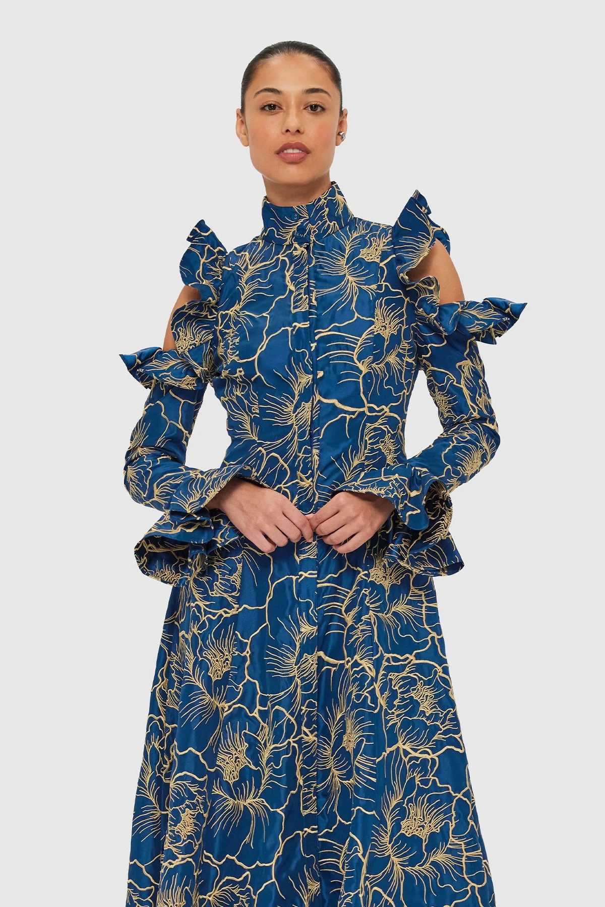 Leo Lin Ezra Midi Dress - Marine Blue - Image 4