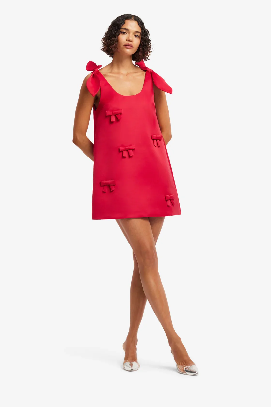 Leo Lin Harper Bow Mini Dress - Vermillion - Image 2