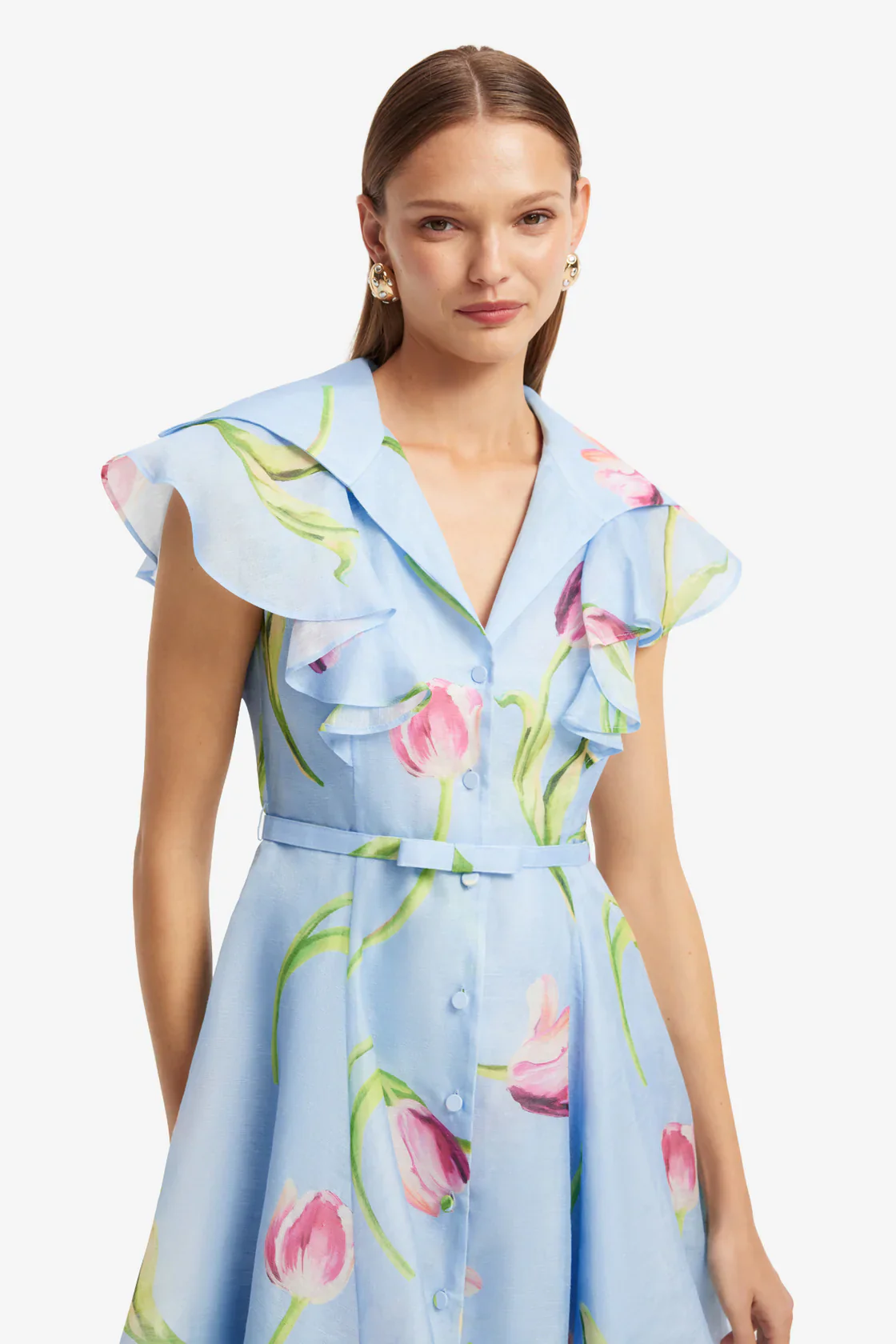 Leo Lin Isla Mini Dress - Tulip Print in Blue - Image 2