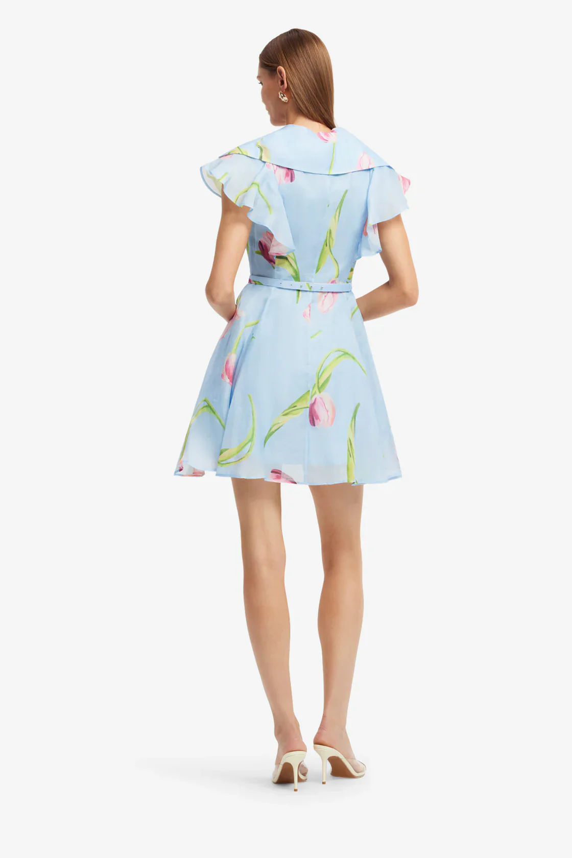 Leo Lin Isla Mini Dress - Tulip Print in Blue - Image 5