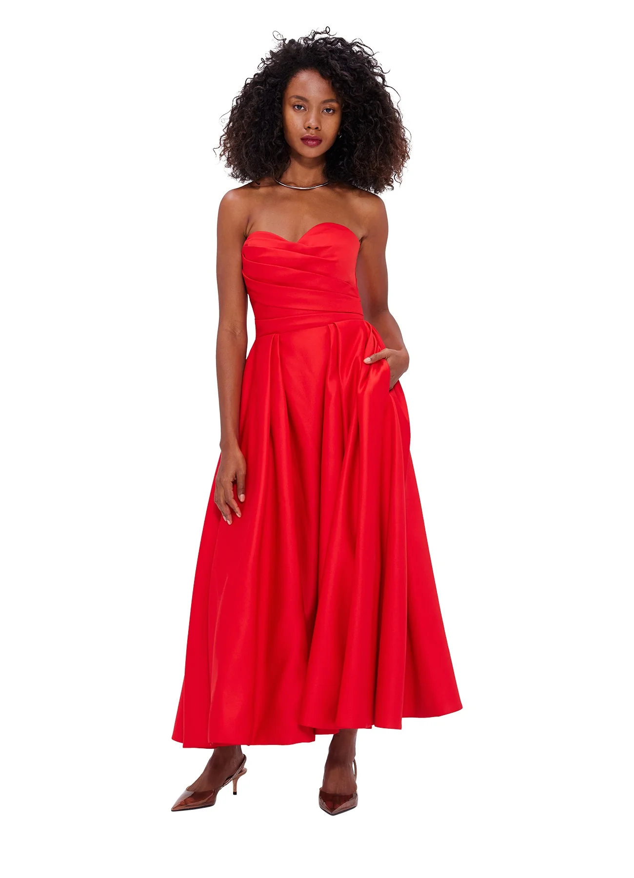 Leo Lin Jessica Bustier Gown - Red - Image 3