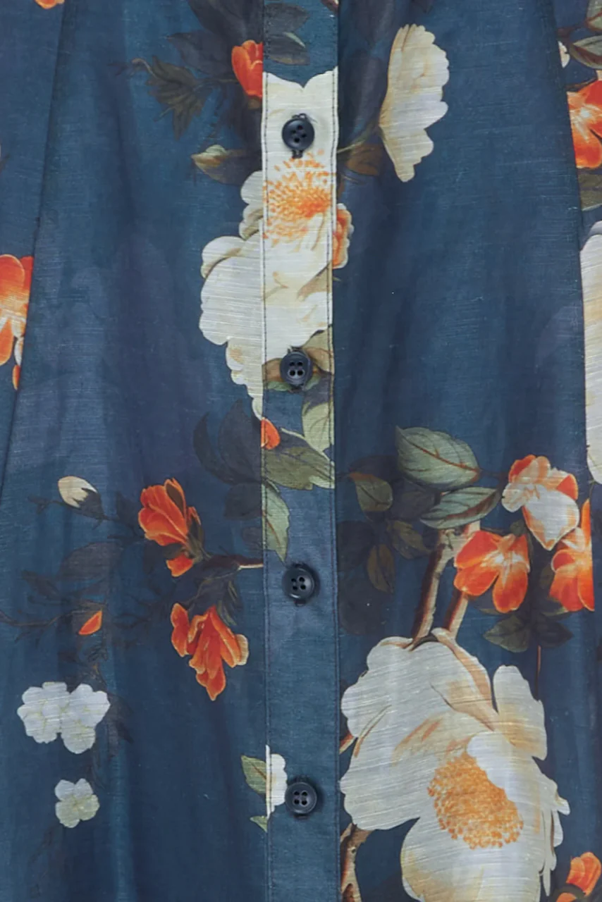 Leo Lin Katrina Butterfly Sleeve Midi Dress - Pear Blossom Print - Image 7