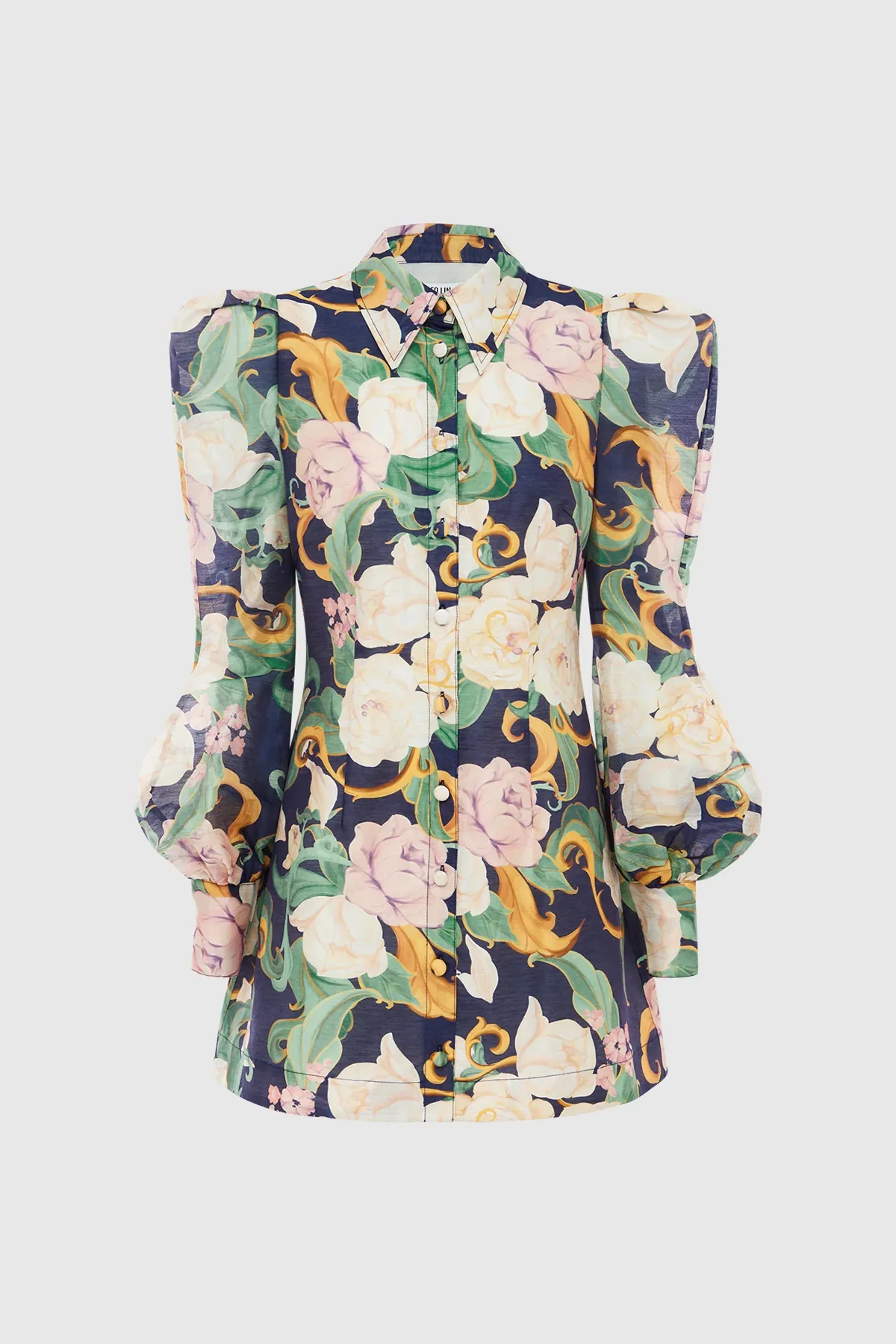 Leo Lin Lana Structured Shoulder Mini Dress - Adorn Print in Virtue - Image 3