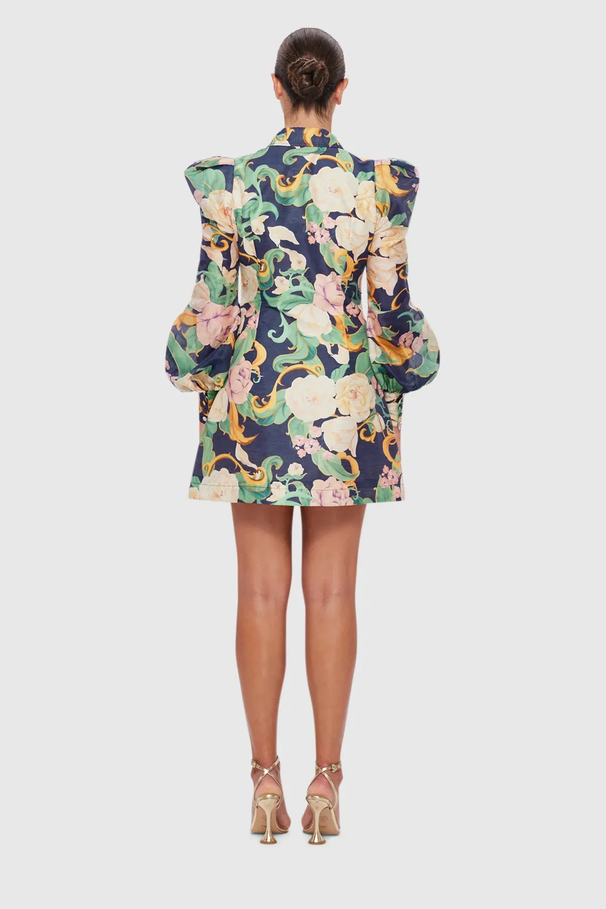 Leo Lin Lana Structured Shoulder Mini Dress - Adorn Print in Virtue - Image 6