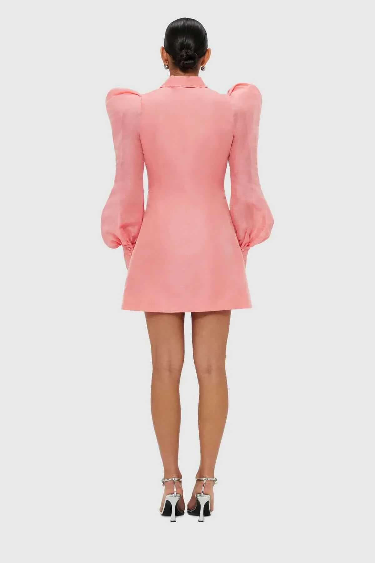 Leo Lin Lana Structured Shoulder Mini Dress - Strawberry Pink - Image 5