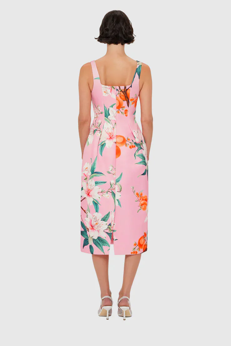 Leo Lin Larissa Midi Dress - Lavish Print in Pink - Image 4