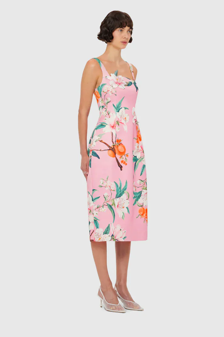 Leo Lin Larissa Midi Dress - Lavish Print in Pink - Image 6