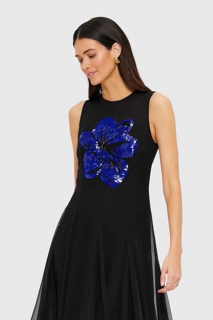 Leo Lin Linnea Embellished Maxi Dress - Ebony - Image 4