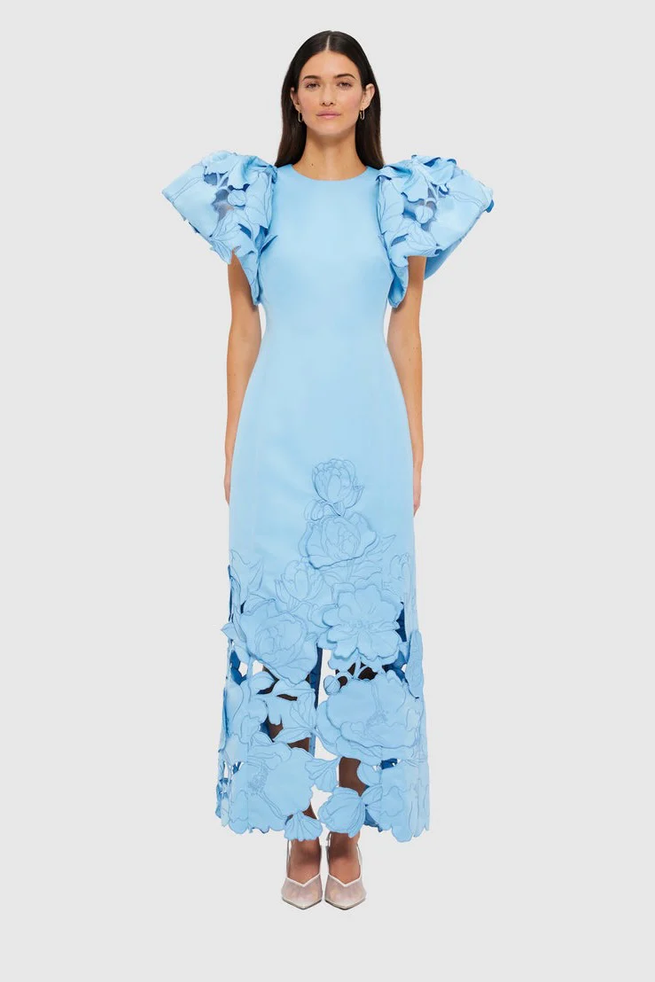 Leo Lin Lucinda Appliqué Maxi Dress - Cornflower Blue