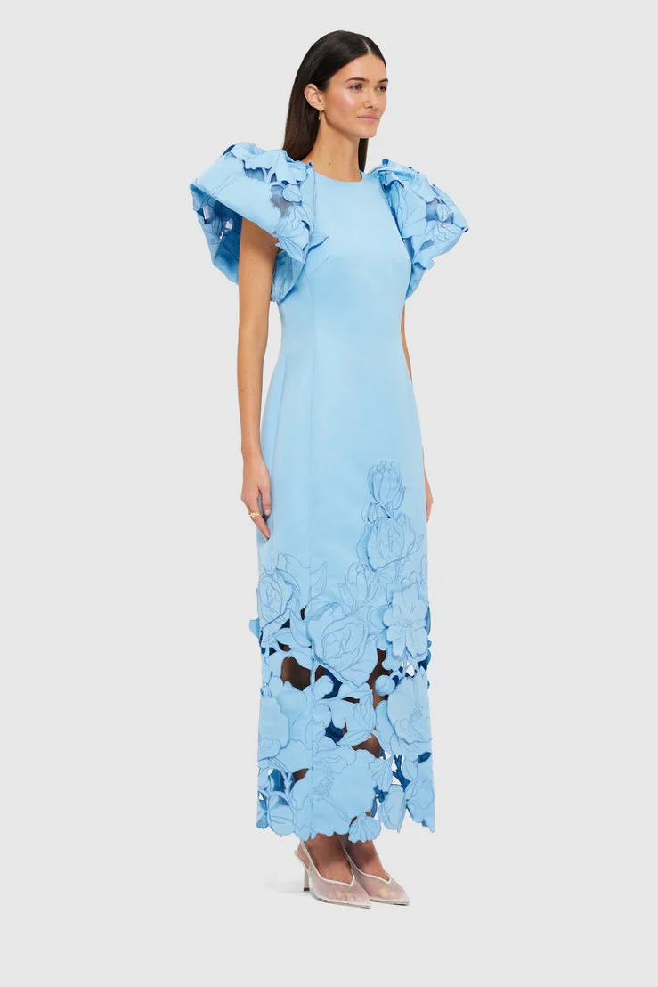 Leo Lin Lucinda Appliqué Maxi Dress - Cornflower Blue - Image 2