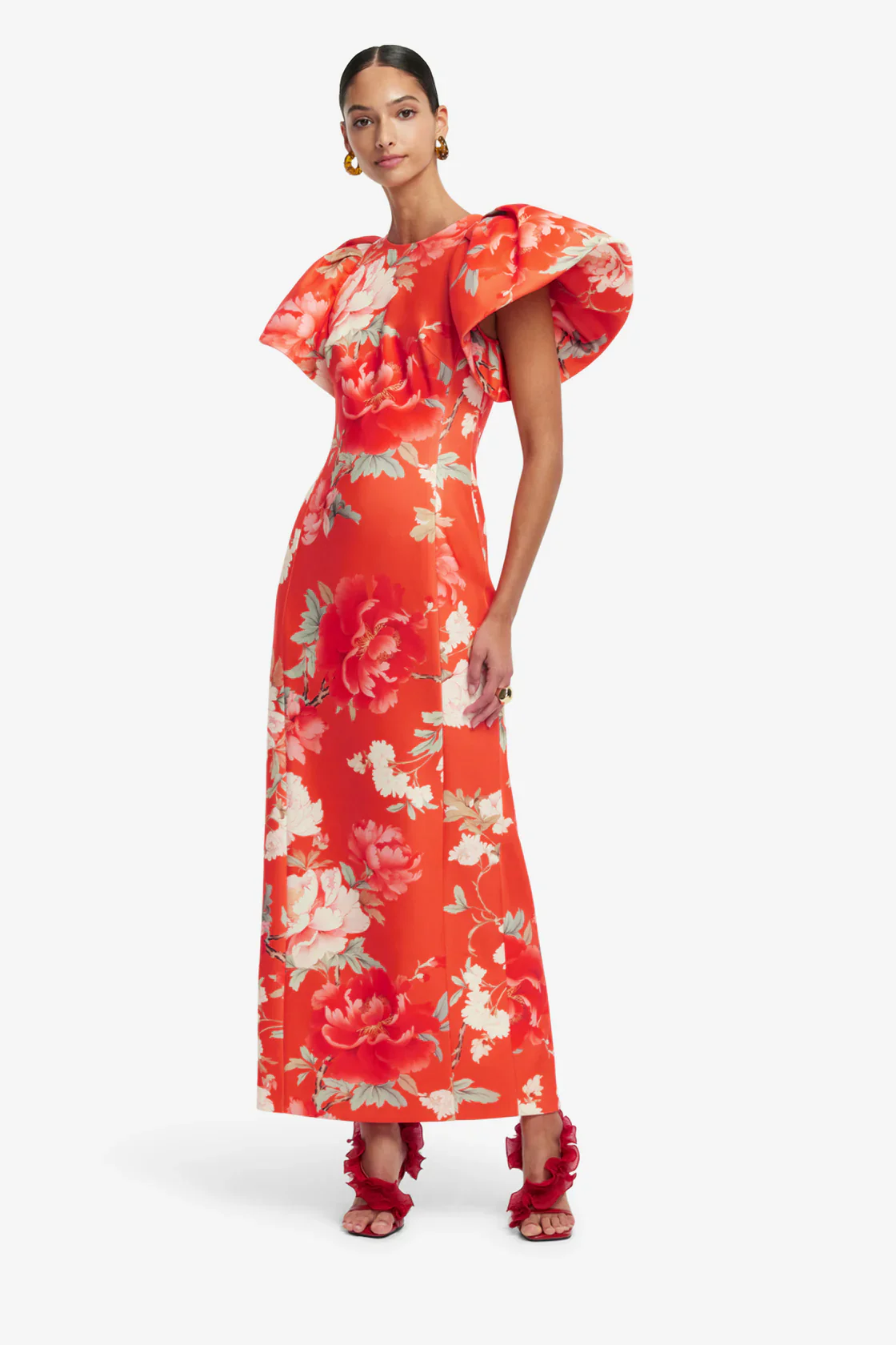 Leo Lin Lucinda Printed Maxi Dress - Saffron Peony Print - Image 2
