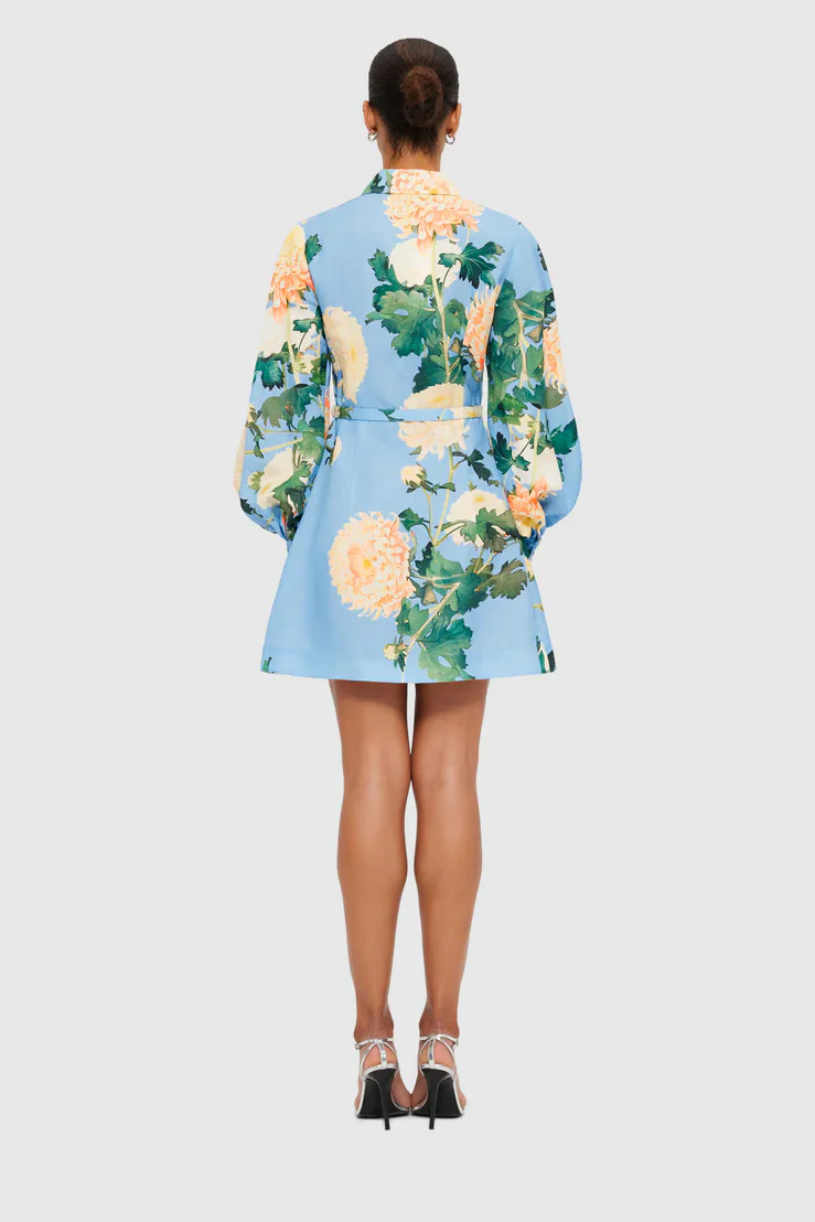 Leo Lin Luminous Linen Mini Dress - Hydrangea in Cornflower Blue - Image 5