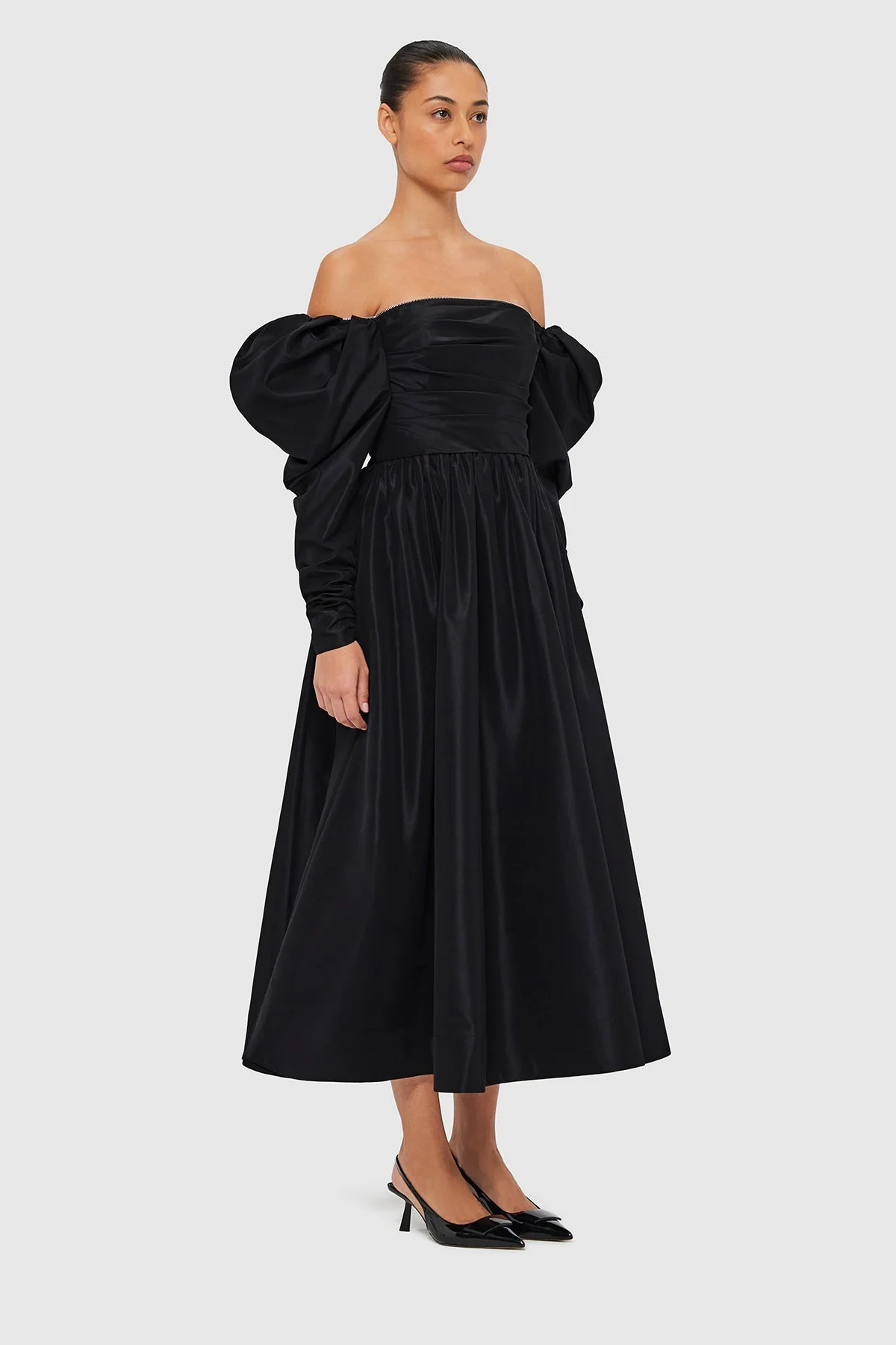 Leo Lin Madison Bustier Midi Dress - Ebony - Image 2