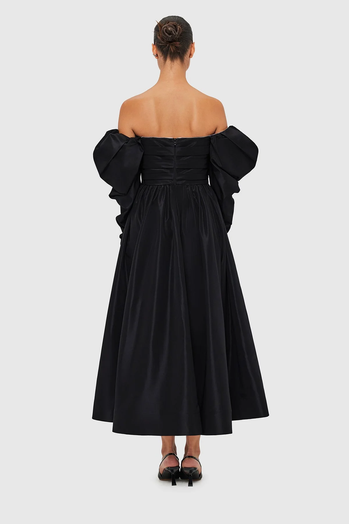 Leo Lin Madison Bustier Midi Dress - Ebony - Image 3