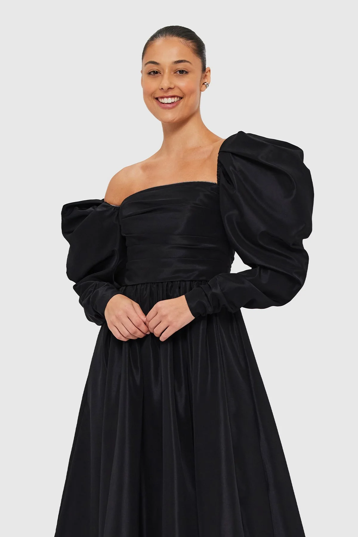 Leo Lin Madison Bustier Midi Dress - Ebony - Image 4