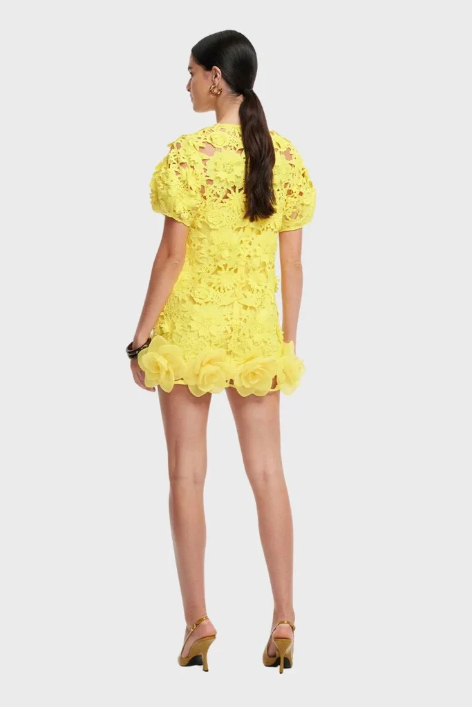 Leo Lin Maggie Lace Mini Dress - Sunshine - Image 5
