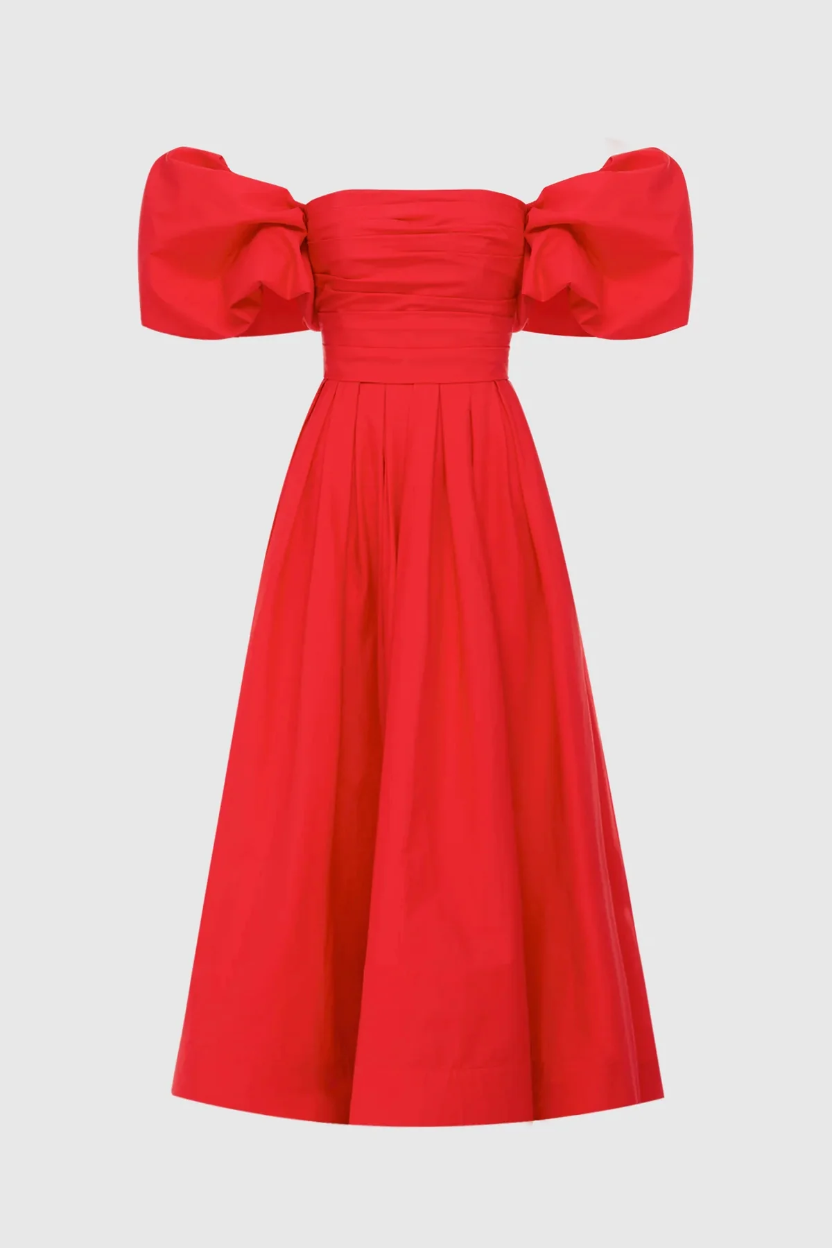 Leo Lin Matilda Puff Sleeve Midi Dress - Scarlet - Image 3