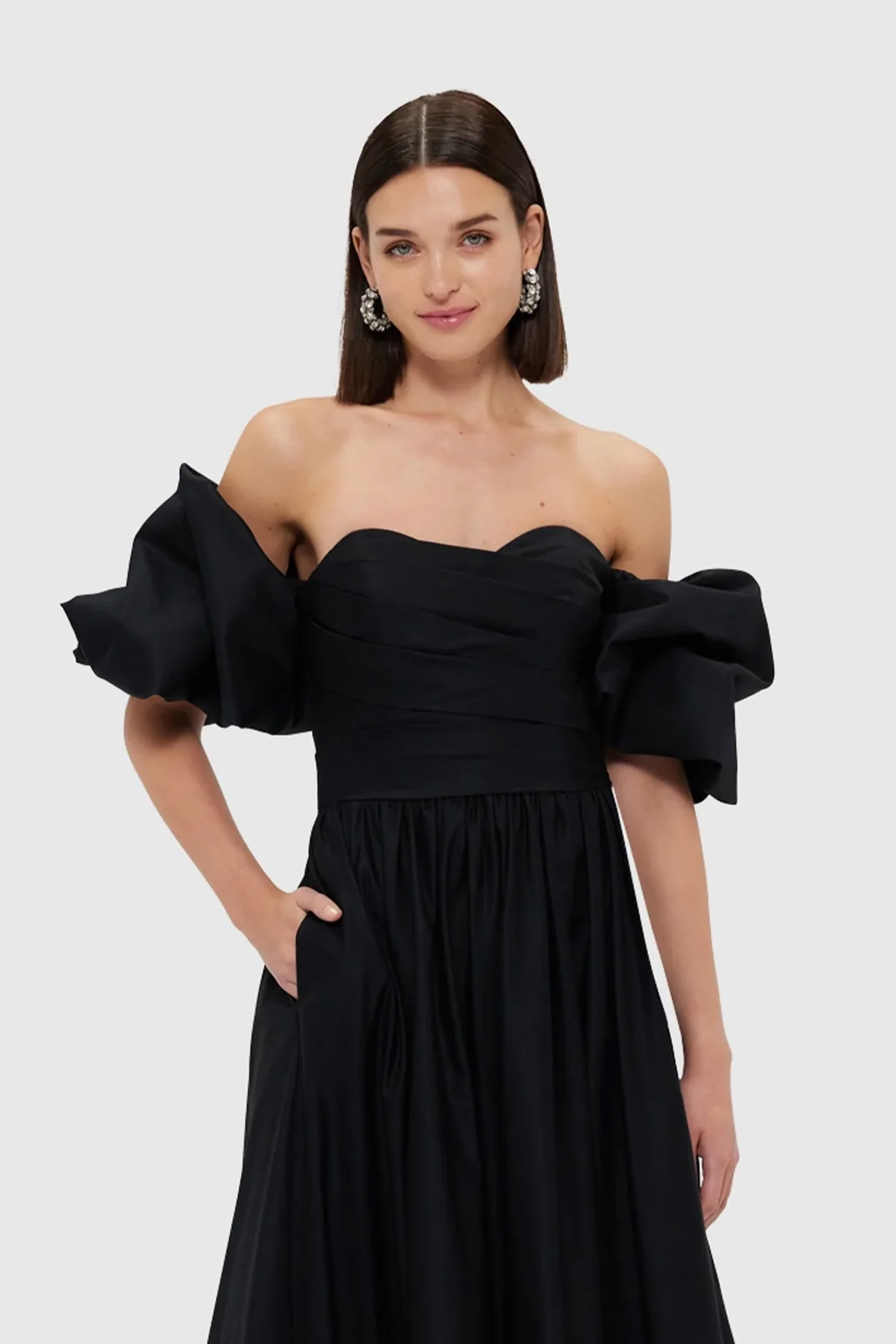 Leo Lin Miranda Rose Midi Dress - Ebony - Image 2