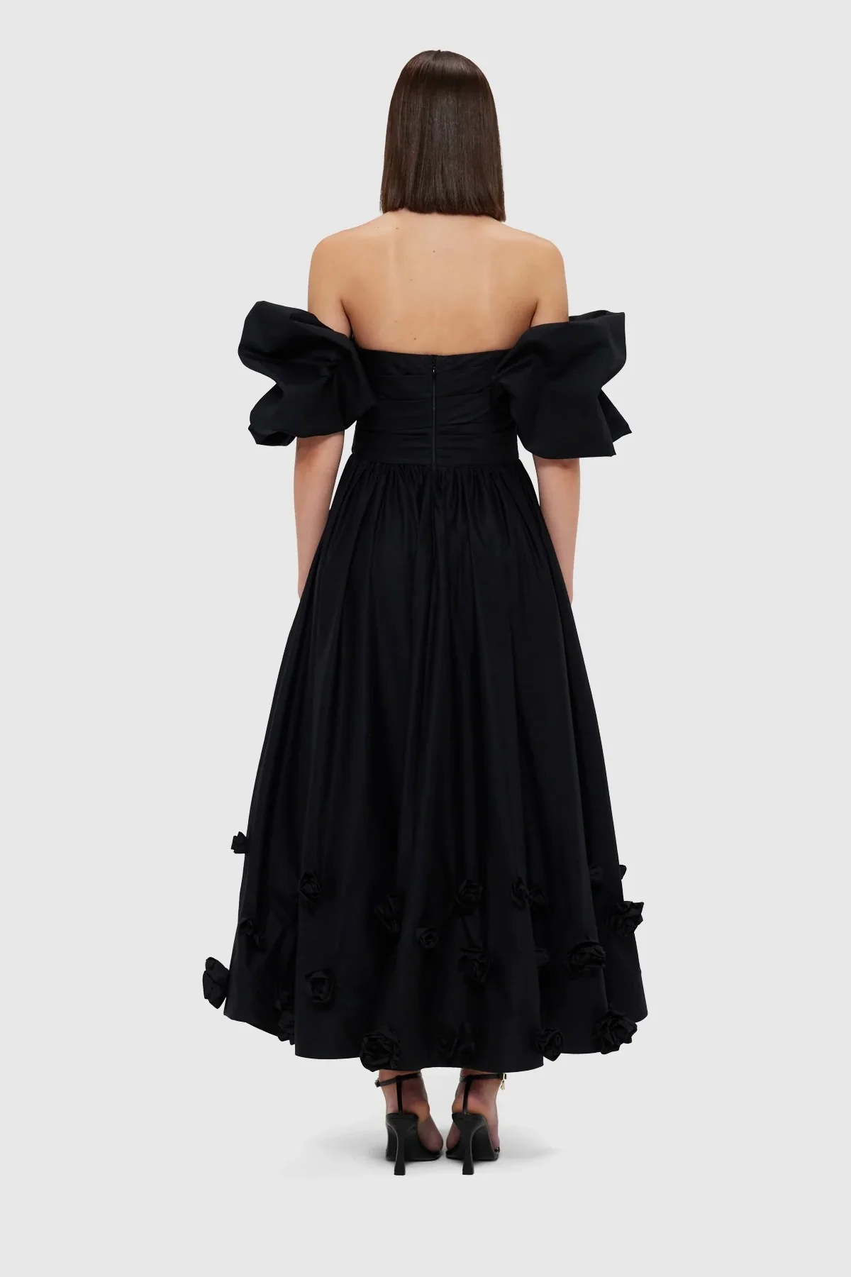Leo Lin Miranda Rose Midi Dress - Ebony - Image 7
