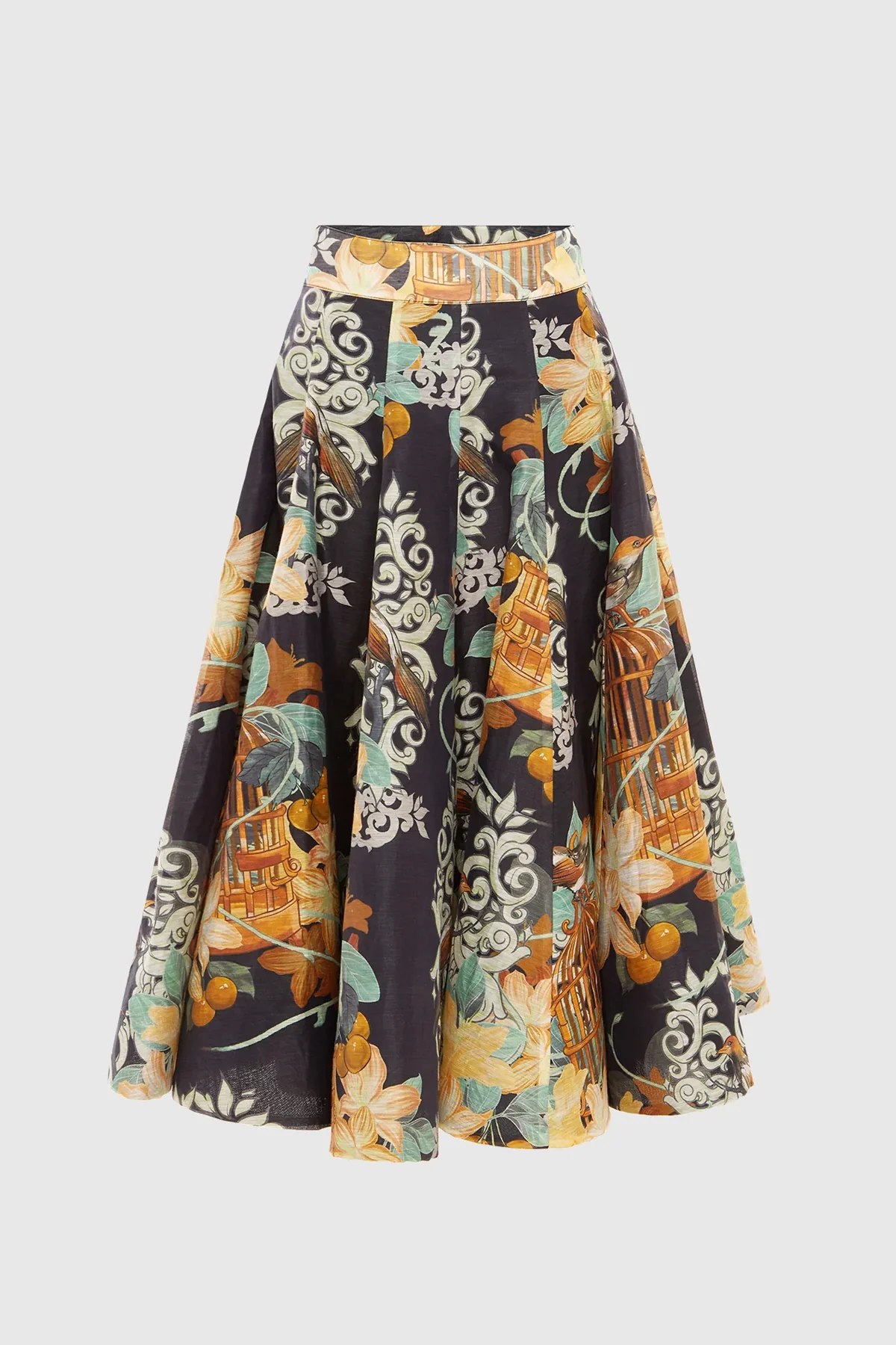 Leo Lin Myla Midi Skirt - Azalea Print in Twilight - Image 6