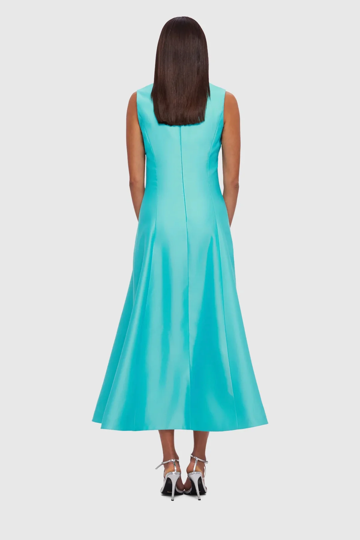 Leo Lin Nicola V Neck Midi Dress - Turquoise - Image 4