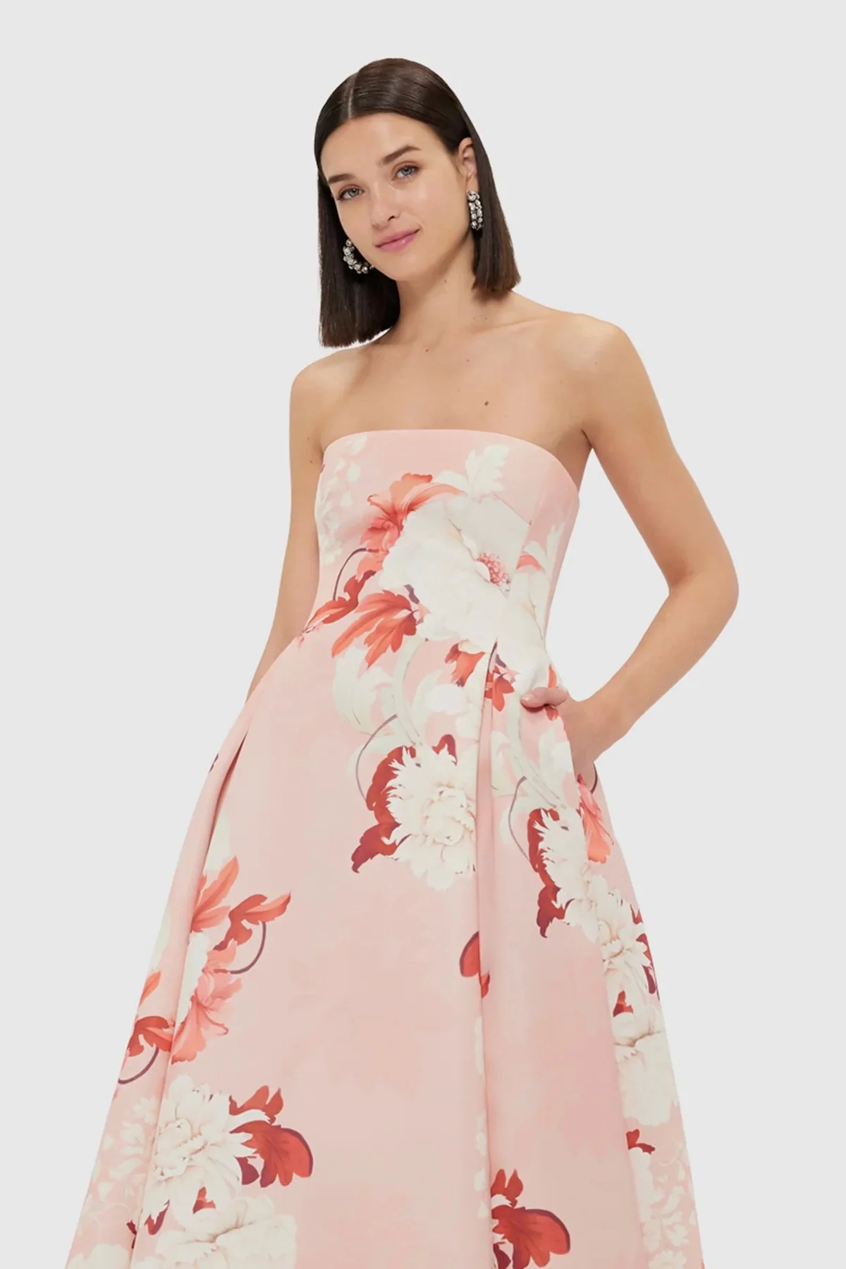 Leo Lin Nora Bustier Maxi Dress - Peony Print - Image 2